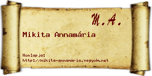 Mikita Annamária névjegykártya